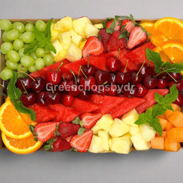 Delight Fruit platter (Available on Pre-order)

Also suitable for gift as a sweet vibrant And Delicious Elevate Your Dining Experience With Our Greenchopsbydr & Delight Fruit platter.

Only Seasonal Fruits Will Be Used